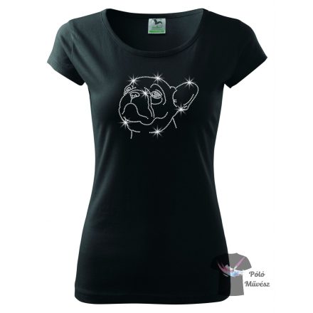 French Bulldog Rhinestone T-shirt - Frenchie Crystal Shirt