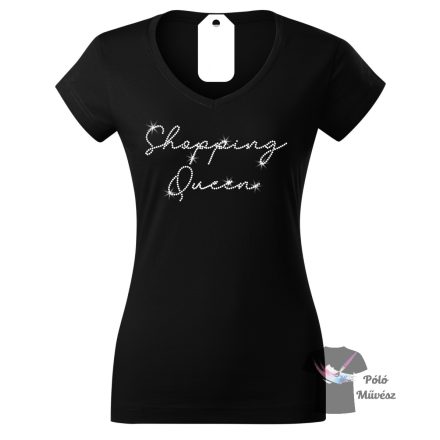 Shopping Queen rhinestone T-shirt -  Shopping Queen Crystal Shirt