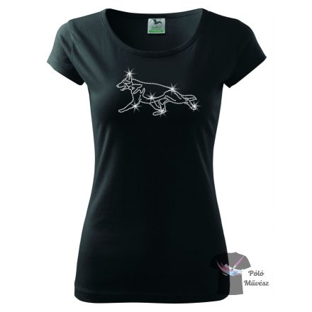 German Shepherd Rhinestone T-shirt - German Shepherd Crystal Shirt