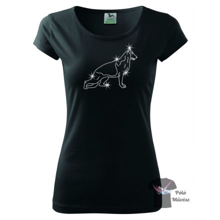 German Shepherd Rhinestone T-shirt - German Shepherd Crystal Shirt