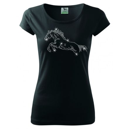 Horse T-shirt with rhinestone