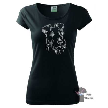 Irish Terrier Rhinestone T-shirt - Irish Terrier Crystal Shirt