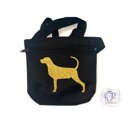 Black&Tan Coonhound Dog Treat bag with adjustable belt