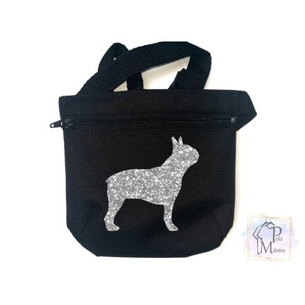 Boston Terrier Dog Treat bag with adjustable belt