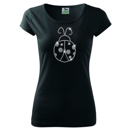 Ladybug T-shirt with rhinestone