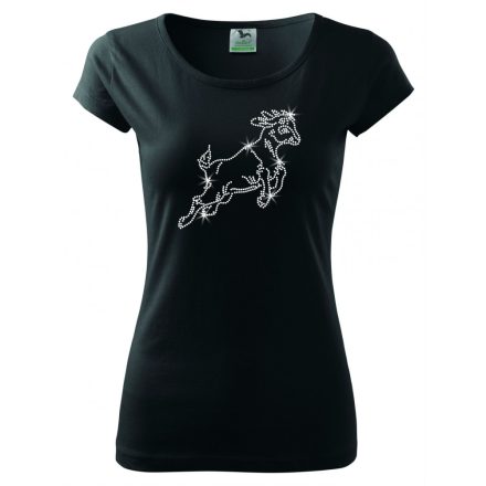 Goat T-shirt with rhinestone