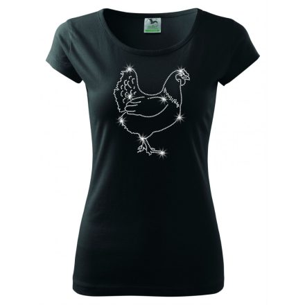 Chicken T-shirt with rhinestone