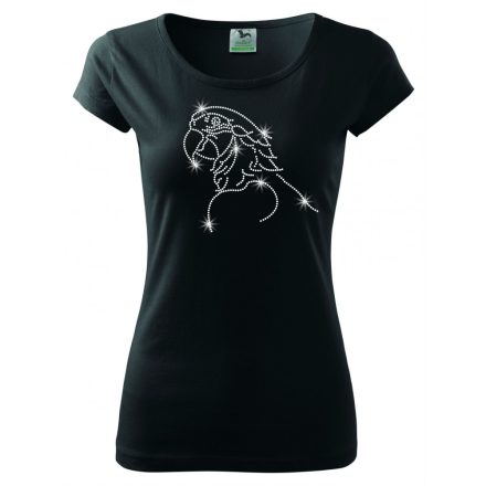 Parrot T-shirt with rhinestone