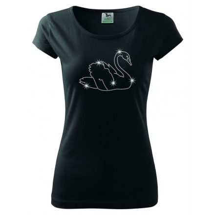 Swan T-shirt with rhinestone