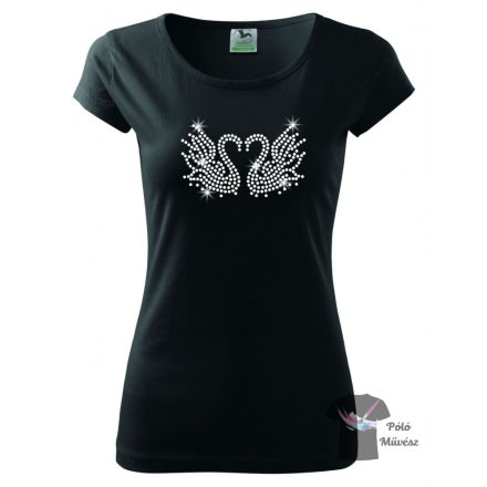 Swan rhinestone T-shirt 