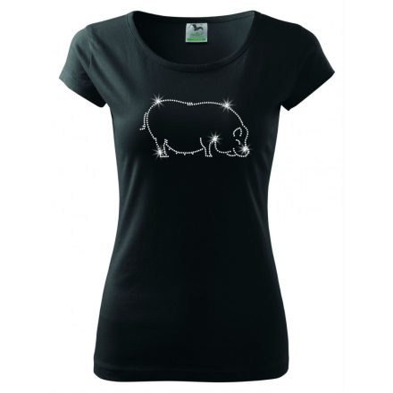 Pig T-shirt with rhinestone