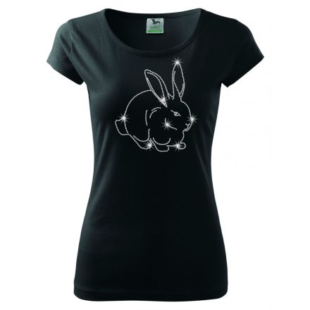 Rabbit T-shirt with rhinestone