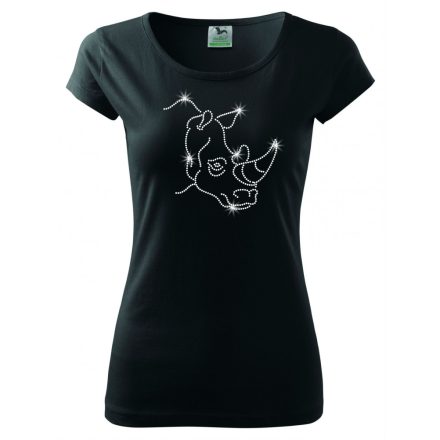 Rhino T-shirt with rhinestone