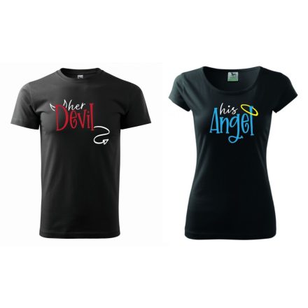 Couple T-shirt - Devil & Angel