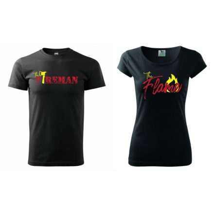 Couple T-shirt - Fireman & Flame