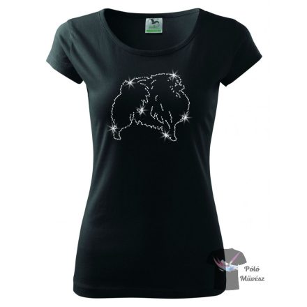 Pomeranian Rhinestone T-shirt - Pomeranian Crystal Shirt