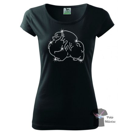 Pomeranian Rhinestone T-shirt - Pomeranian Crystal Shirt