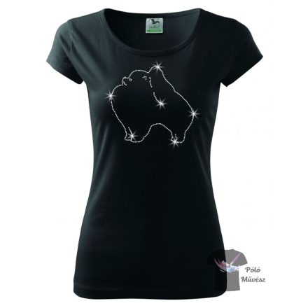 Pomeranian Rhinestone T-shirt - Pomeranian Crystal Shirt