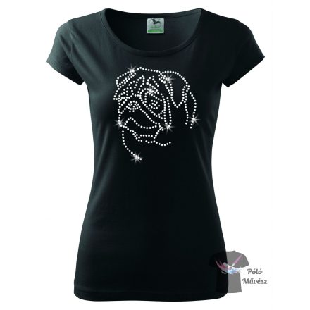 Pug Rhinestone T-shirt - Pug Crystal Shirt