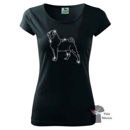 Pug Rhinestone T-shirt - Pug Crystal Shirt