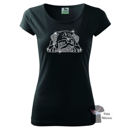 Pug Rhinestone T-shirt - Pug Crystal Shirt