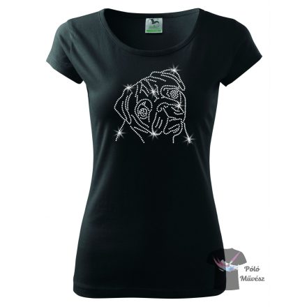 Pug Rhinestone T-shirt - Pug Crystal Shirt