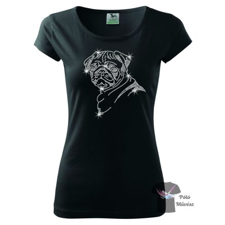 Pug Rhinestone T-shirt - Pug Crystal Shirt