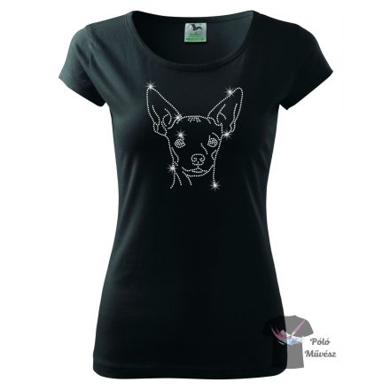 Russian Toy Terrier Rhinestone T-shirt - Russian Toy Terrier Crystal Shirt