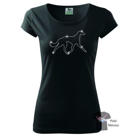 Saluki Rhinestone T-shirt - Saluki Crystal Shirt