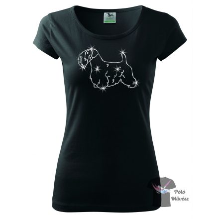 Sealyham Terrier Rhinestone T-shirt - Sealyham Terrier Crystal Shirt