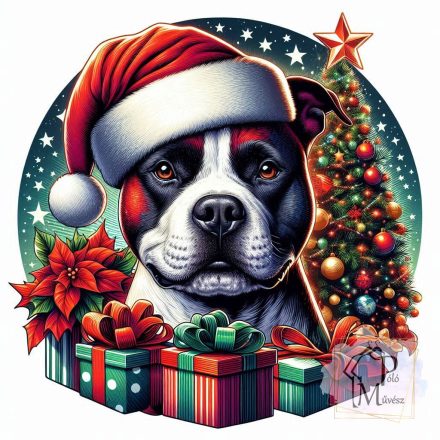 Christmas Staffordshire Bull Terrier T-shirt - Staffordshire Bull Terrier Shirt