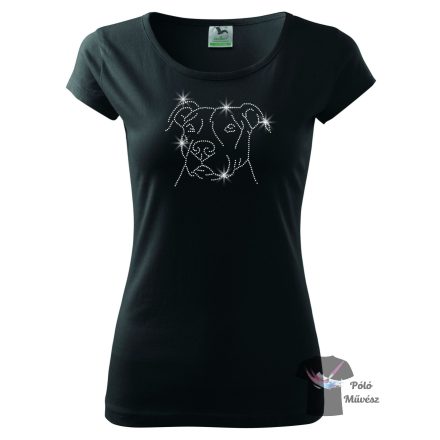 Staffordshire Bull Terrier Rhinestone T-shirt - Staffordshire Bull Terrier Crystal Shirt