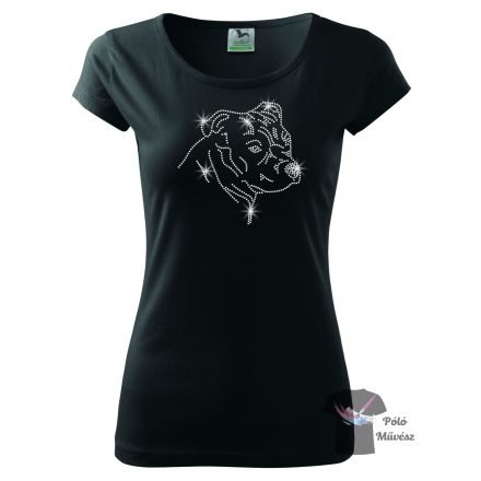 Staffordshire Bull Terrier Rhinestone T-shirt - Staffordshire Bull Terrier Crystal Shirt