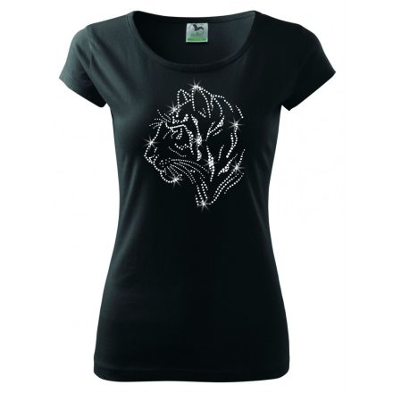 Tiger T-shirt with rhinestone