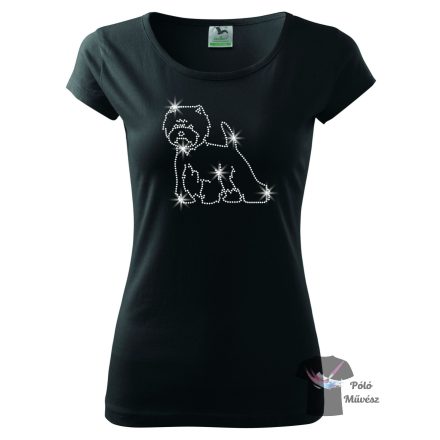 West Highland White Terrier Rhinestone T-shirt - Westie Crystal Shirt