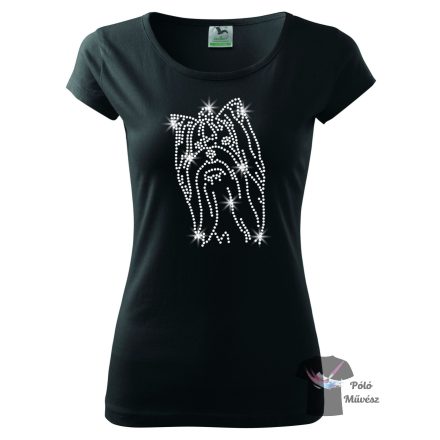 Yorkshire Terrier Rhinestone T-shirt - Yorkie Crystal Shirt