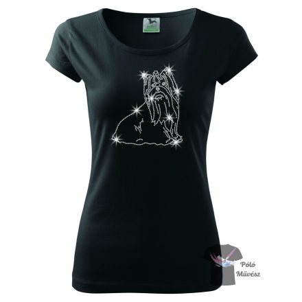 Yorkshire Terrier Rhinestone T-shirt - Yorkie Crystal Shirt